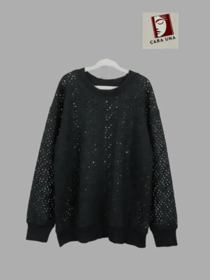 Jade Sweater Black With Black Ribbon