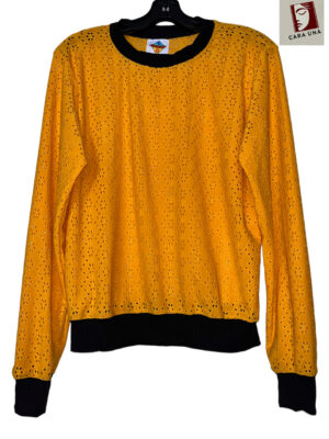 Jade Sweater Musterd and Black Ribbon
