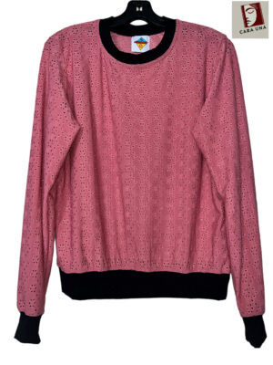 Jade Sweater Pink With Black Ribbon