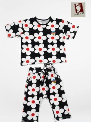Pijama Luna Black/White Flowery